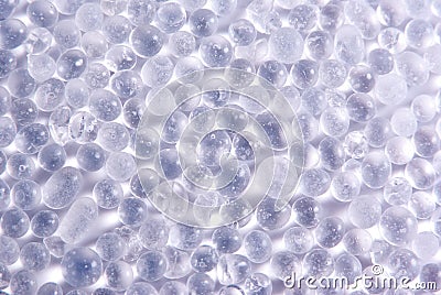 Transparent balls silicate gel Stock Photo