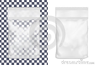 Transparent blank plastic or paper washing powder packaging Vector Illustration