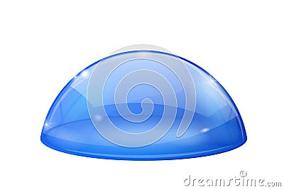 Transparent blue dome, glass semi-sphere Vector Illustration