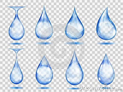 Transparent blue drops Vector Illustration