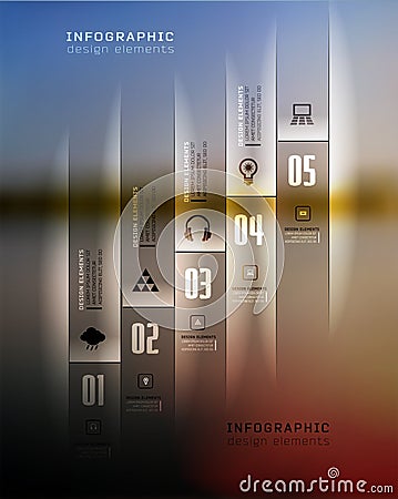 Transparent business Infographics. Shadows options Vector Illustration