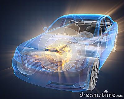 Transparent car concept Stock Photo