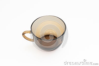 Transparent coffee cup on a white background Stock Photo