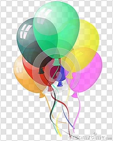 Transparent colorful balloons Vector Illustration