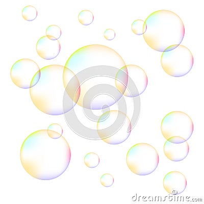 Transparent Colorful Foam Bubbles Vector Illustration