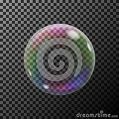 Transparent colorful soap bubble Vector Illustration