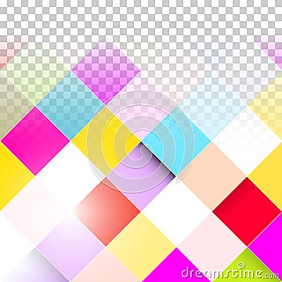 Transparent Colorful Squares Vector Illustration