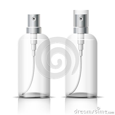 Transparent cosmetic bottle Vector Illustration