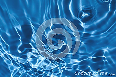 Transparent dark blue colored clear calm water surface texture Stock Photo