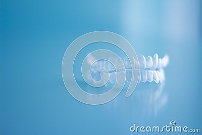 Transparent dental orthodontics Stock Photo