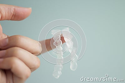 Transparent dental orthodontics Stock Photo