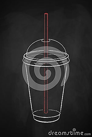 Transparent disposable takeaway coffee cup Vector Illustration