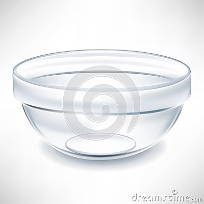 Transparent empty bowl Vector Illustration