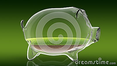 Transparent empty piggy bank. 3d rendering Stock Photo