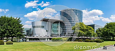 The Transparent Factory in Dresden panorama Editorial Stock Photo