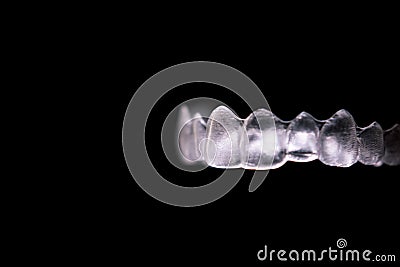 Transparent ferule retainer teeth alignment Stock Photo