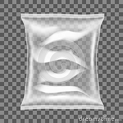 Transparent Food Snack Plastic Pillow Bag Stock Photo