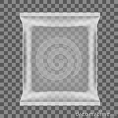 Transparent Food Snack Plastic Pillow Bag Stock Photo