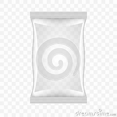 Transparent Food Snack Plastic Pillow Bag Vector Illustration