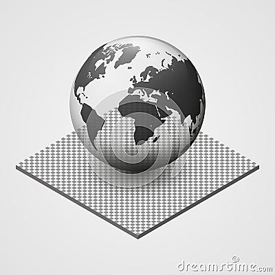 Transparent fragile Earth vector illustration. Environmental protection. 3d planet icon. World map. Vector Illustration