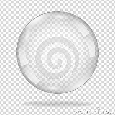 Water soap bubble with soft shadow Vector Illustration