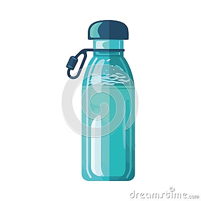 Transparent glass bottle with fresh purified water Vector Illustration