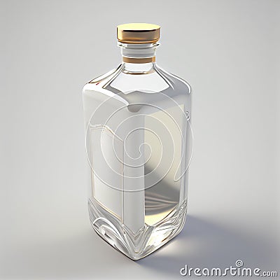 Transparent glass bottle of whiskey, shot ,generative AI Stock Photo