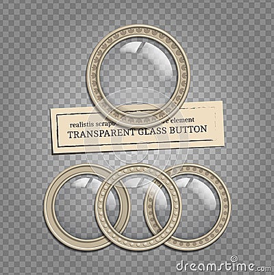 Transparent glass buttons Vector Illustration