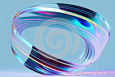 Transparent glass ribbon. Curved wave in motion. Stock Photo