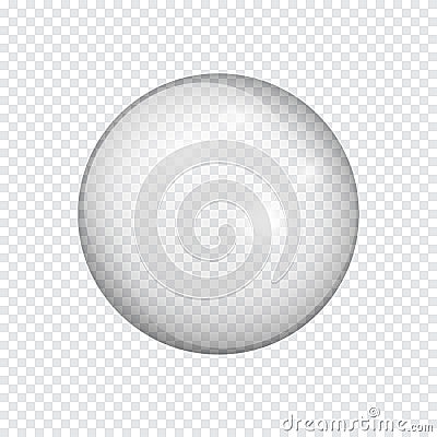 Transparent glass sphere with glares and highlights Vector Illustration