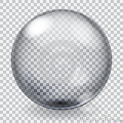 Transparent glass sphere with scratches Stock Photo
