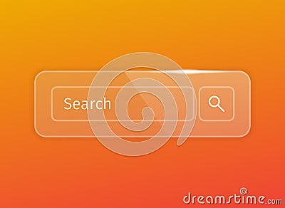 transparent glossy search button Vector Illustration
