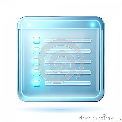 Transparent glowing dropdown list with floating items Stock Photo