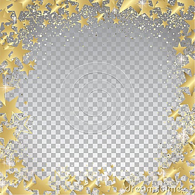 Transparent gold stars background Vector Illustration