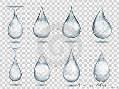 Transparent gray drops Vector Illustration