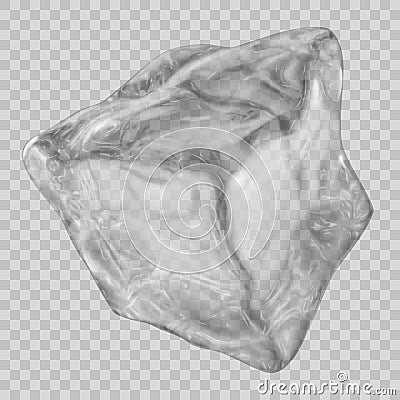 Transparent gray ice cube Vector Illustration