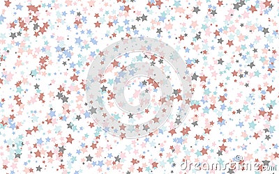 Transparent little stars of different colors on a white background. The pattern of the night sky. Vector illustration Vector Illustration