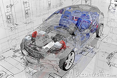 Transparent model cars Stock Photo