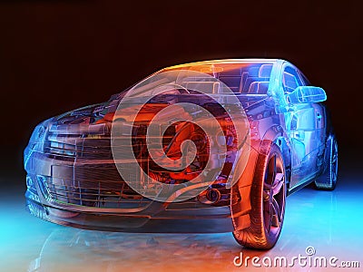 Transparent model cars Stock Photo