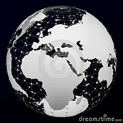 Transparent model of Planet Earth. 3D rendering Stock Photo