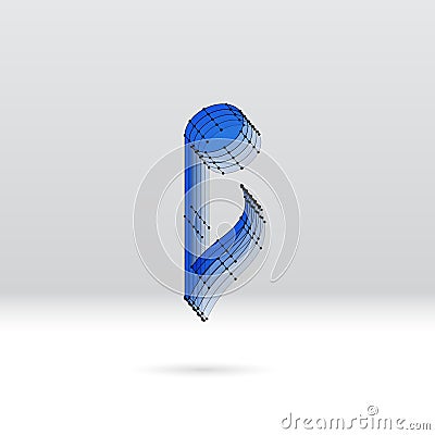 Transparent music note with dotted scheme Vector Illustration