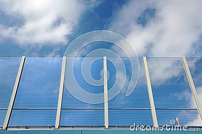 Transparent noise barrier Stock Photo