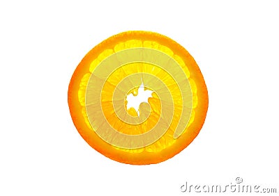 Transparent orange slice isolated on white background Stock Photo