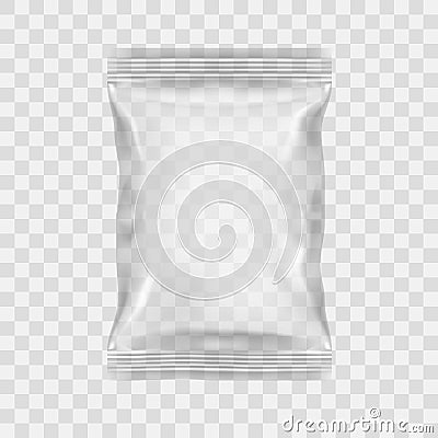 Transparent Packaging For Snacks, Chips, Sugar, Spices, Or Other Food Stock Photo