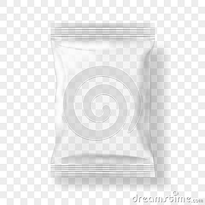 Transparent Packaging For Snacks, Chips, Sugar, Spices, Or Other Food Stock Photo