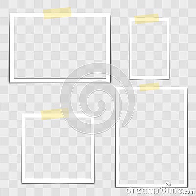 Transparent photo frame on transparent background. Vector. Vector Illustration