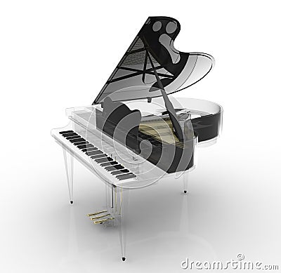 Transparent piano Stock Photo