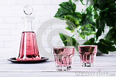 Transparent pink drink Stock Photo