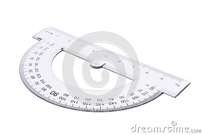 Transparent protractor Stock Photo