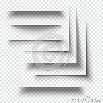 Transparent realistic paper shadow effects Vector Illustration